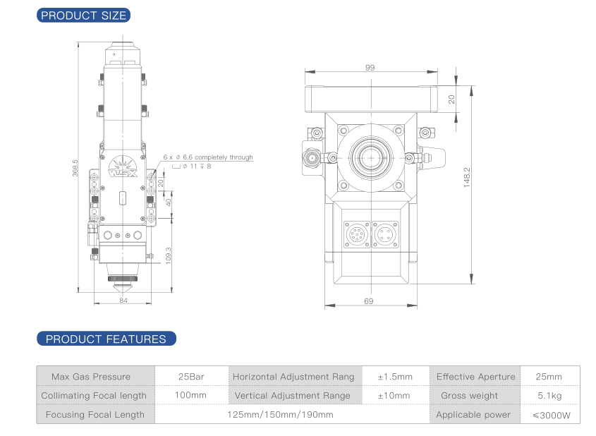 NC30 Automatic Focusing Fiber Laser Cutting Head